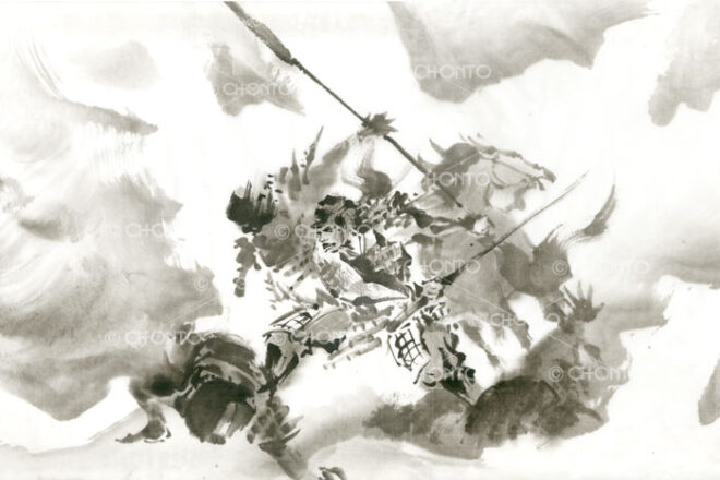 長篠の戦ではいくつもの首を取る長笈